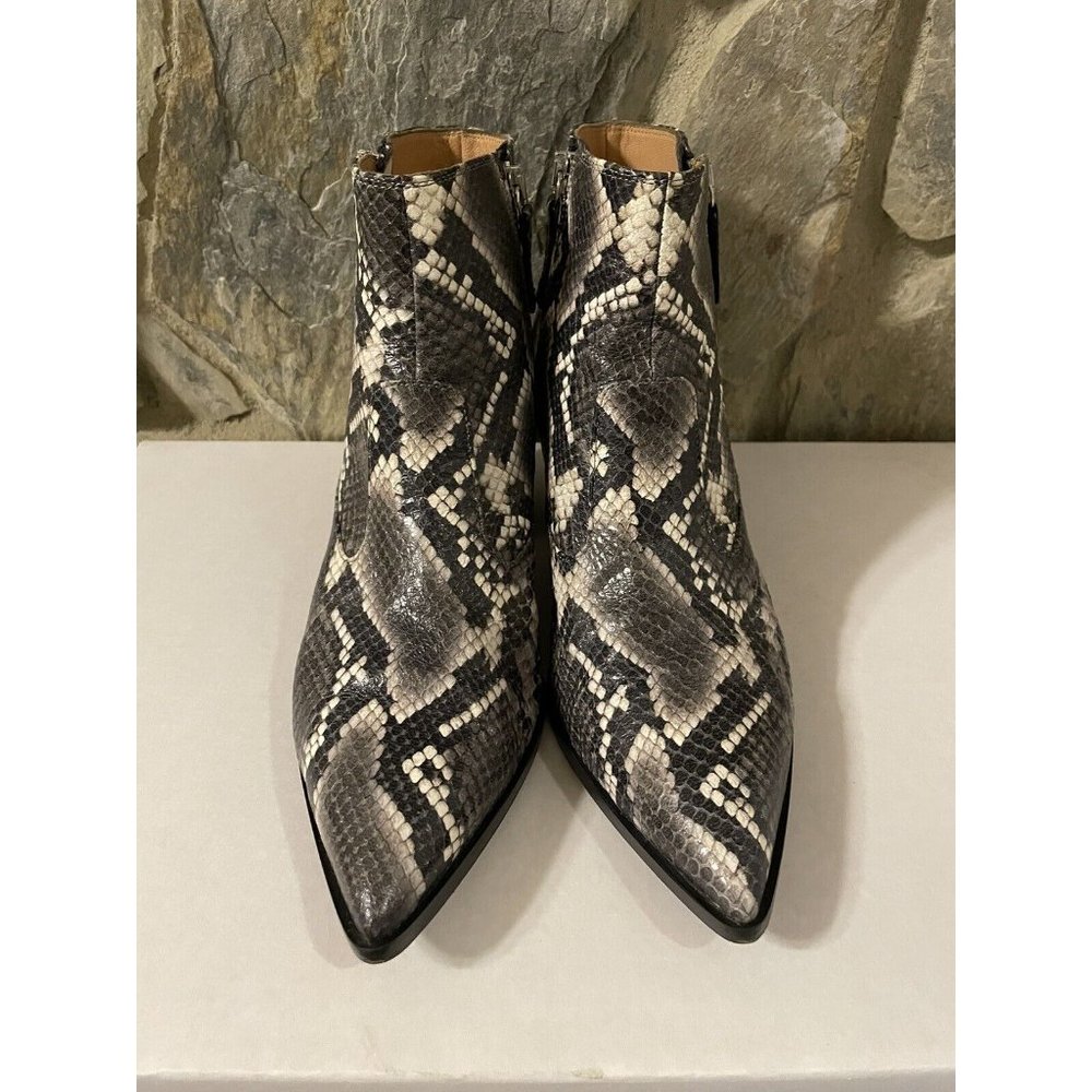 Italian Leather Python Snakeskin Ankle Boots Side… - image 8